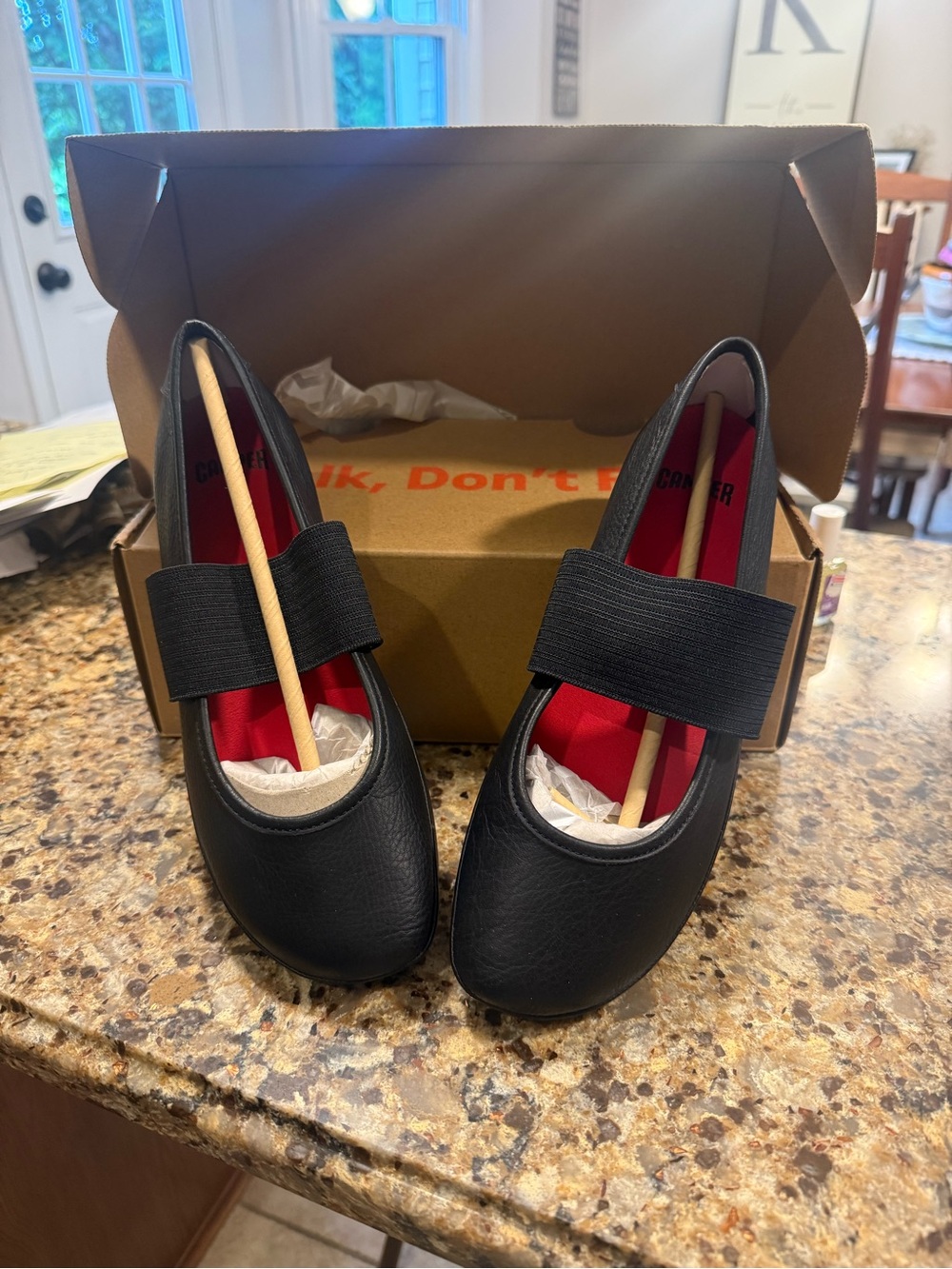 Camper Woman’s Black Mary Jane Shoes with Red Insole - Picture 2 of 3